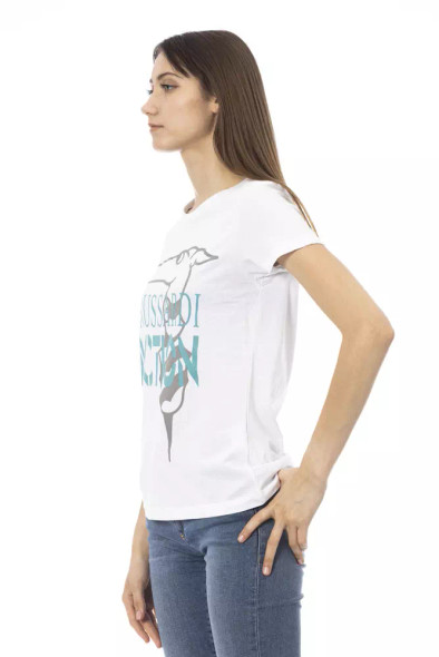Trussardi Action White Cotton Women T-Shirt TR-22999 Trussardi Action White Cotton Women T-Shirt TR-22999
