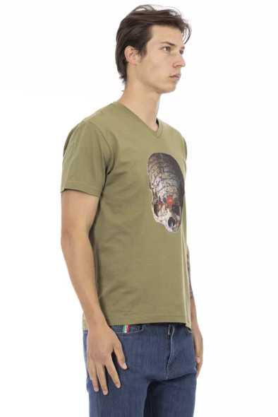 Trussardi Action Green Cotton Men T-Shirt TR-22860 Trussardi Action Green Cotton Men T-Shirt TR-22860