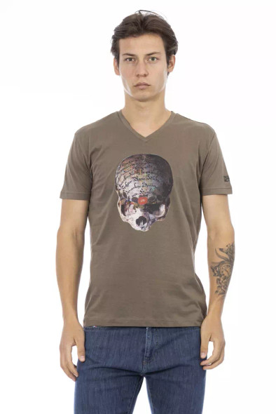 Trussardi Action Brown Cotton Men T-Shirt TR-22863 Trussardi Action Brown Cotton Men T-Shirt TR-22863