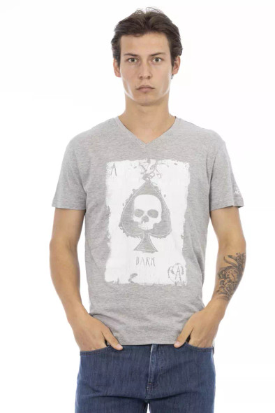 Trussardi Action Gray Cotton Men T-Shirt TR-22854 Trussardi Action Gray Cotton Men T-Shirt TR-22854