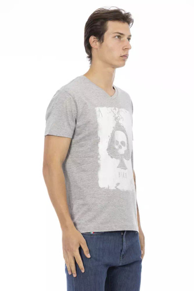 Trussardi Action Gray Cotton Men T-Shirt TR-22854 Trussardi Action Gray Cotton Men T-Shirt TR-22854
