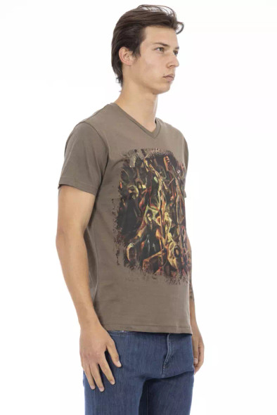 Trussardi Action Brown Cotton Men T-Shirt TR-22843 Trussardi Action Brown Cotton Men T-Shirt TR-22843