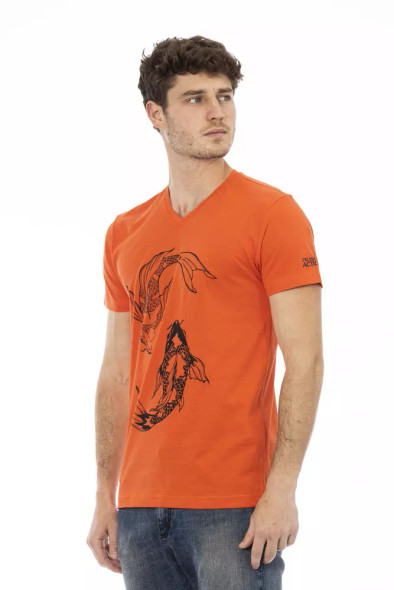 Trussardi Action Red Cotton Men T-Shirt TR-22840 Trussardi Action Red Cotton Men T-Shirt TR-22840