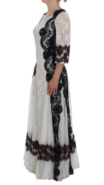 Dolce & Gabbana White Floral Lace Full Length Gown Dress Dolce & Gabbana White Floral Lace Full Length Gown Dress