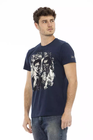 Trussardi Action Blue Cotton Men T-Shirt TR-22817 Trussardi Action Blue Cotton Men T-Shirt TR-22817
