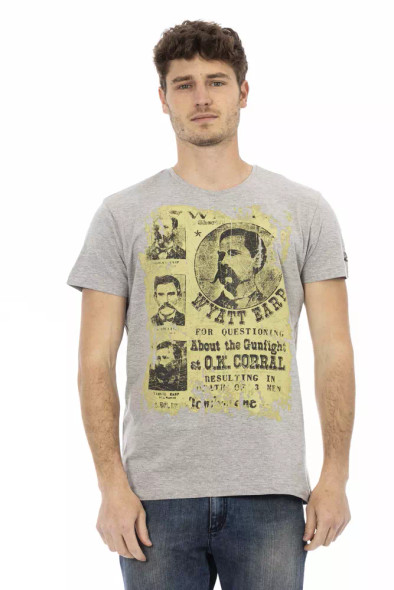 Trussardi Action Gray Cotton Men T-Shirt TR-22805 Trussardi Action Gray Cotton Men T-Shirt TR-22805