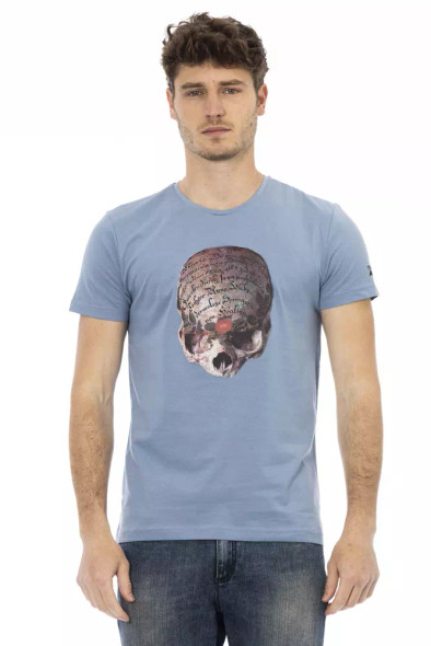 Trussardi Action Light Blue Cotton Men T-Shirt TR-22796 Trussardi Action Light Blue Cotton Men T-Shirt TR-22796