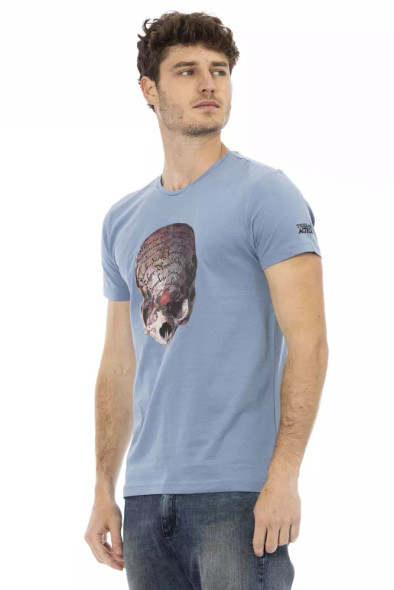 Trussardi Action Light Blue Cotton Men T-Shirt TR-22796 Trussardi Action Light Blue Cotton Men T-Shirt TR-22796