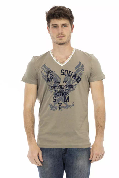 Trussardi Action Green Cotton Men T-Shirt TR-22748 Trussardi Action Green Cotton Men T-Shirt TR-22748