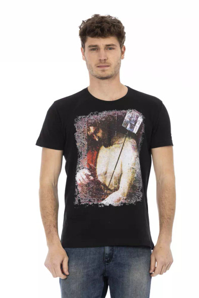 Black Cotton Men T-Shirt TR-22740 Black Cotton Men T-Shirt TR-22740