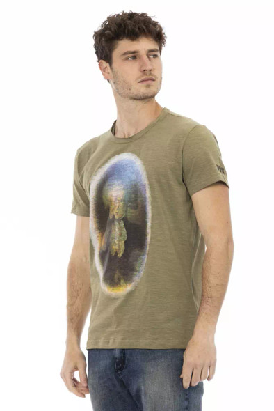 Trussardi Action Green Cotton Men T-Shirt TR-22736 Trussardi Action Green Cotton Men T-Shirt TR-22736