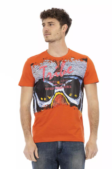 Trussardi Action Orange Cotton Men T-Shirt TR-22735 Trussardi Action Orange Cotton Men T-Shirt TR-22735