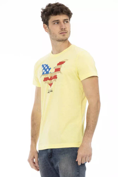 Trussardi Action Yellow Cotton Men T-Shirt TR-22677 Trussardi Action Yellow Cotton Men T-Shirt TR-22677
