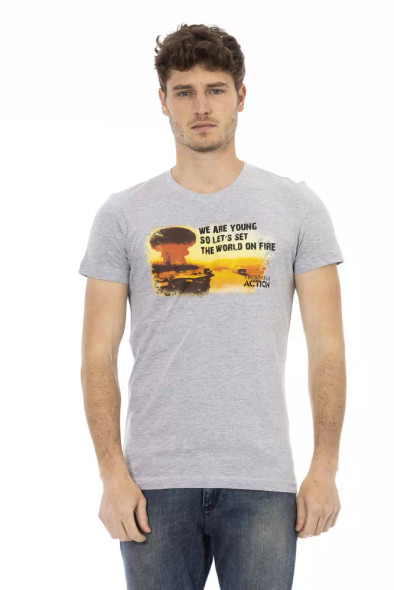 Gray Cotton Men T-Shirt TR-22672 Gray Cotton Men T-Shirt TR-22672