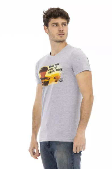 Gray Cotton Men T-Shirt TR-22672 Gray Cotton Men T-Shirt TR-22672