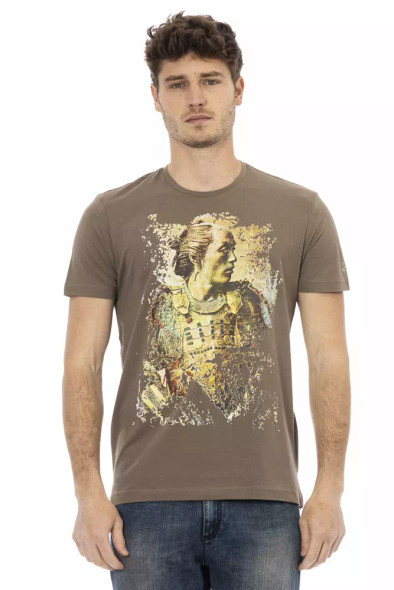 Trussardi Action Brown Cotton Men T-Shirt TR-22701 Trussardi Action Brown Cotton Men T-Shirt TR-22701