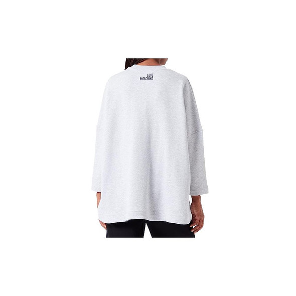 Love Moschino Gray Cotton Women Sweatshirt Love Moschino Gray Cotton Women Sweatshirt