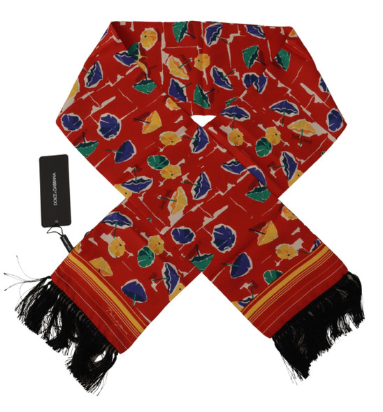 Dolce & Gabbana Multicolor DG Umbrellas Print Shawl Fringe Scarf Dolce & Gabbana Multicolor DG Umbrellas Print Shawl Fringe Scarf