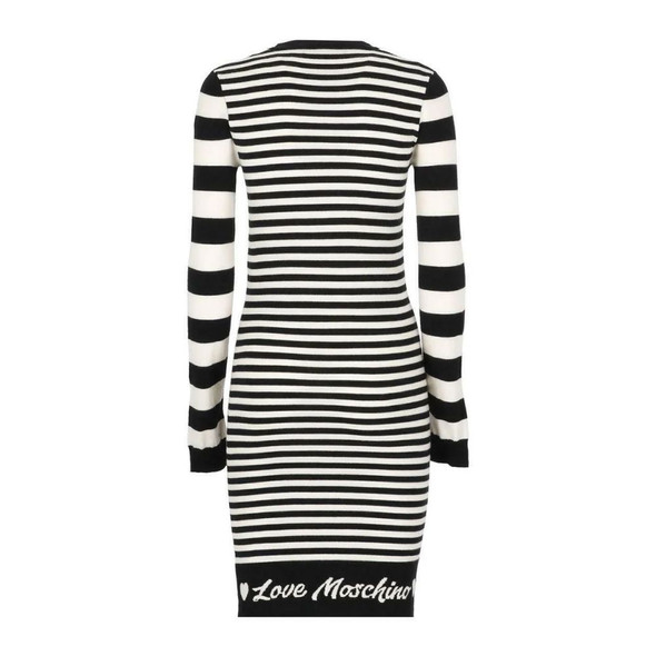 Elegant Striped Knit Dress with Long Sleeves Elegant Striped Knit Dress with Long Sleeves