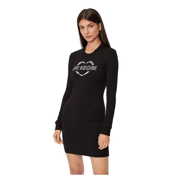 Love Moschino Chic Cotton Blend Logo Dress Love Moschino Chic Cotton Blend Logo Dress