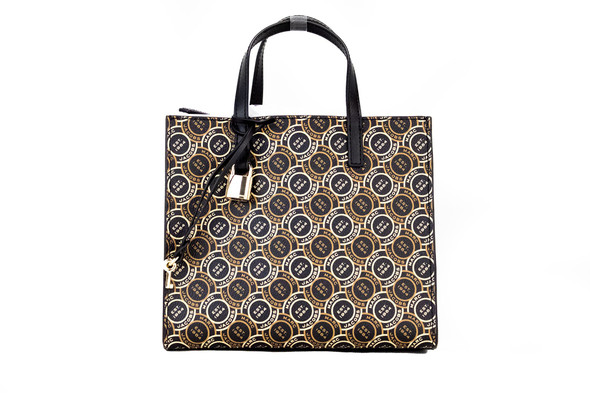 Mini Grind Signet Printed Leather Crossbody Tote Handbag Purse Mini Grind Signet Printed Leather Crossbody Tote Handbag Purse