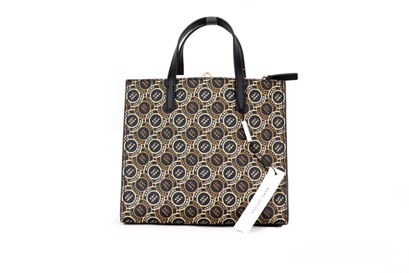 Mini Grind Signet Printed Leather Crossbody Tote Handbag Purse Mini Grind Signet Printed Leather Crossbody Tote Handbag Purse