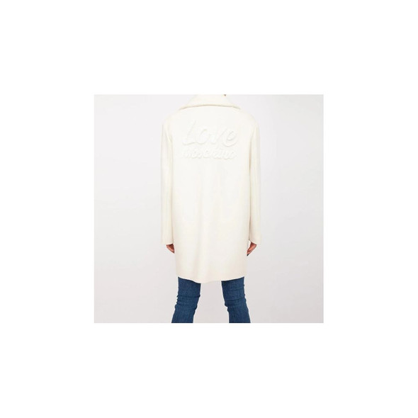 Love Moschino Chic White Winter Elegance Long Coat Love Moschino Chic White Winter Elegance Long Coat