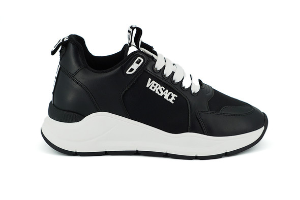 Versace Elegant Monochrome Leather Sneakers Versace Elegant Monochrome Leather Sneakers