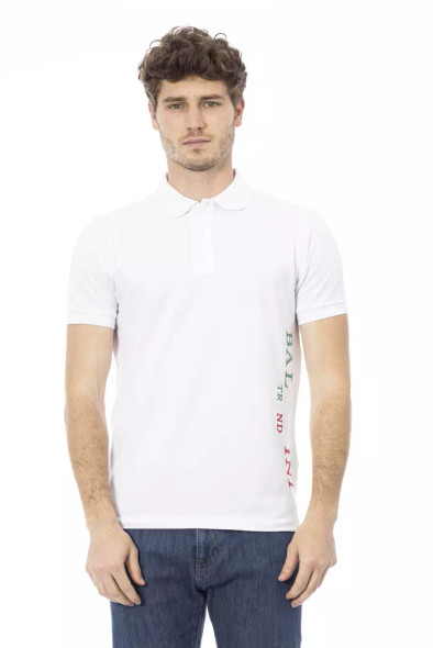 Baldinini Trend White Cotton Men Polo Shirt Baldinini Trend White Cotton Men Polo Shirt
