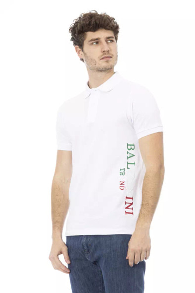 Baldinini Trend White Cotton Men Polo Shirt Baldinini Trend White Cotton Men Polo Shirt