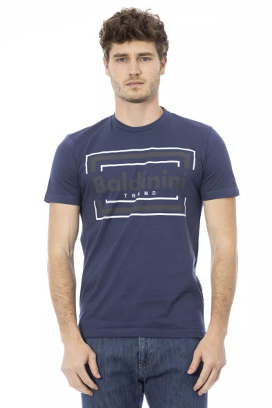 Baldinini Trend Blue Cotton Men T-Shirt Baldinini Trend Blue Cotton Men T-Shirt