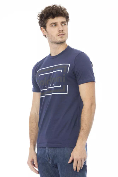Baldinini Trend Blue Cotton Men T-Shirt Baldinini Trend Blue Cotton Men T-Shirt