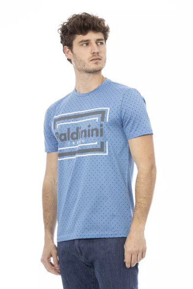 Baldinini Trend Light Blue Cotton Men T-Shirt BA-23178 Baldinini Trend Light Blue Cotton Men T-Shirt BA-23178
