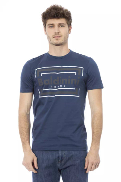Baldinini Trend Blue Cotton Men T-Shirt BA-23179 Baldinini Trend Blue Cotton Men T-Shirt BA-23179