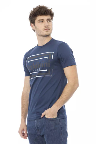 Baldinini Trend Blue Cotton Men T-Shirt BA-23179 Baldinini Trend Blue Cotton Men T-Shirt BA-23179