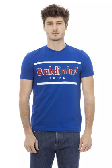 Baldinini Trend Blue Cotton Men T-Shirt BA-23176 Baldinini Trend Blue Cotton Men T-Shirt BA-23176