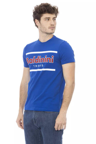 Baldinini Trend Blue Cotton Men T-Shirt BA-23176 Baldinini Trend Blue Cotton Men T-Shirt BA-23176