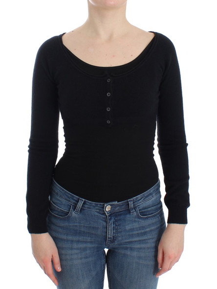 Ermanno Scervino Black Cashmere Cardigan Sweater Ermanno Scervino Black Cashmere Cardigan Sweater
