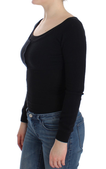 Ermanno Scervino Black Cashmere Cardigan Sweater Ermanno Scervino Black Cashmere Cardigan Sweater
