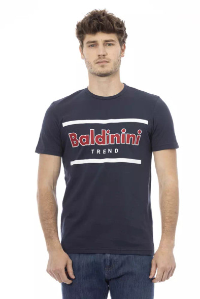 Baldinini Trend Blue Cotton Men's T-Shirt Baldinini Trend Blue Cotton Men's T-Shirt