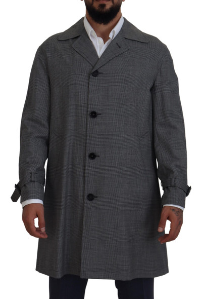 Gray Wool Plaid Long Trench Coat Jacket Trench Coat Jacket Gray Wool Plaid Long Trench Coat Jacket Trench Coat Jacket