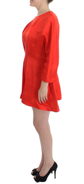 Red Mini Linen 3/4 Sleeve Sheath Dress Red Mini Linen 3/4 Sleeve Sheath Dress