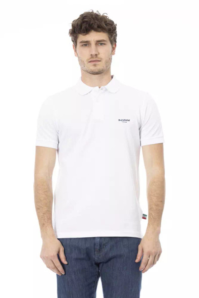 Baldinini Trend White Cotton Men Polo Shirt BA-23194 Baldinini Trend White Cotton Men Polo Shirt BA-23194