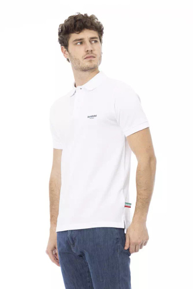 Baldinini Trend White Cotton Men Polo Shirt BA-23194 Baldinini Trend White Cotton Men Polo Shirt BA-23194