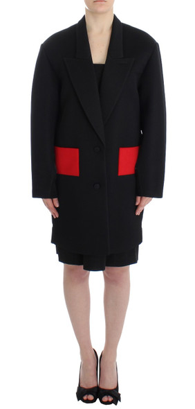 Black Coat Trench Long Draped Jacket Blazer Black Coat Trench Long Draped Jacket Blazer