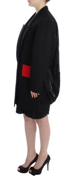 Black Coat Trench Long Draped Jacket Blazer Black Coat Trench Long Draped Jacket Blazer