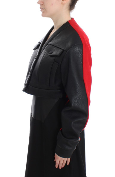 Black Short Croped Coat Bomber Jacket Black Short Croped Coat Bomber Jacket