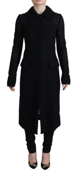 Dolce & Gabbana Black Button Down Long Blazer Cotton Jacket Dolce & Gabbana Black Button Down Long Blazer Cotton Jacket