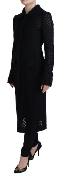 Dolce & Gabbana Black Button Down Long Blazer Cotton Jacket Dolce & Gabbana Black Button Down Long Blazer Cotton Jacket