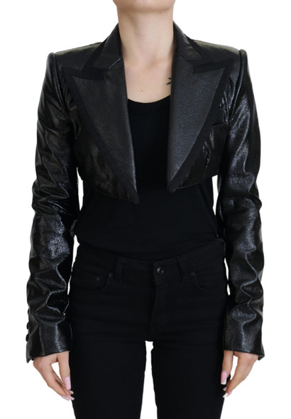 Dolce & Gabbana Black Long Sleeves Crop Blazer Cotton Jacket Dolce & Gabbana Black Long Sleeves Crop Blazer Cotton Jacket